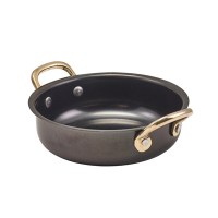 Black Vintage Steel Round Dish 